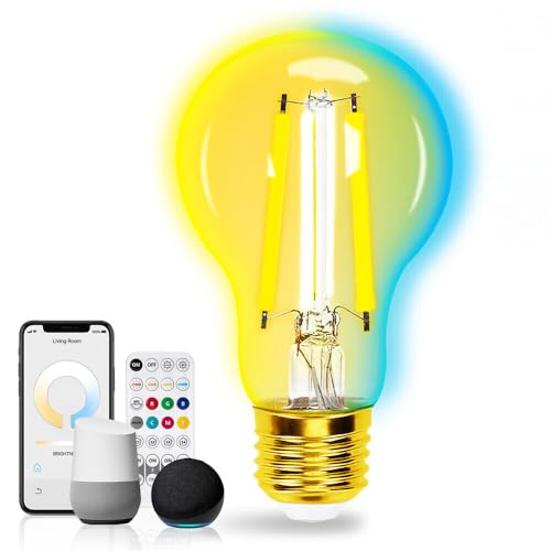 LED Universum Smart Home Filament Leuchtmittel Glühlampe E27 A60 Glas getönt 6W CCT 2700-6500K 806lm mit Fernbedienung oder App steuerbar, BT-Mesh, Ø60xH111mm von LED Universum
