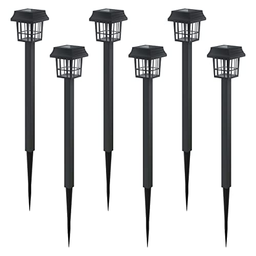 LED Universum Solarleuchten Set Garten Solar Gartenleuchte aus Kunststoff Edelstahl wasserdicht Solarlampen für Garten Solarleuchte Dekoration Licht für Außen (053-9047 tageslichtweiß, 6er Set) von LED Universum