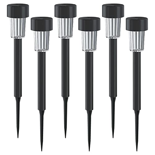 LED Universum Solarleuchten Set Garten Solar Gartenleuchte aus Kunststoff Edelstahl wasserdicht Solarlampen für Garten Solarleuchte Dekoration Licht für Außen (055-9048 tageslichtweiß, 6er Set) von LED Universum