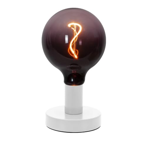 LED Universum - Tischleuchte Hannibal weiß, E27-Fassung, max. 40W geeignet für LED Dekoleuchtmittel, Leselampe, Schreibtischleuchte, exklusive Leuchtmittel mit 150cm Kabel und Schnurschalter von LED Universum
