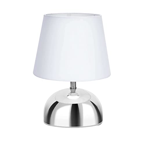 LED Universum Tischleuchte Tischlampe Nachttischlampe Leseleuchte mit Stoffschirm weiß E14 Sockel Metallfuß rund chrom - 7370 LED Universum Tischleuchte Tischlampe Nachttischlampe Leseleuchte mit Stoffschirm weiß E14 Sockel Metallfuß rund chrom - 7370 von LED Universum