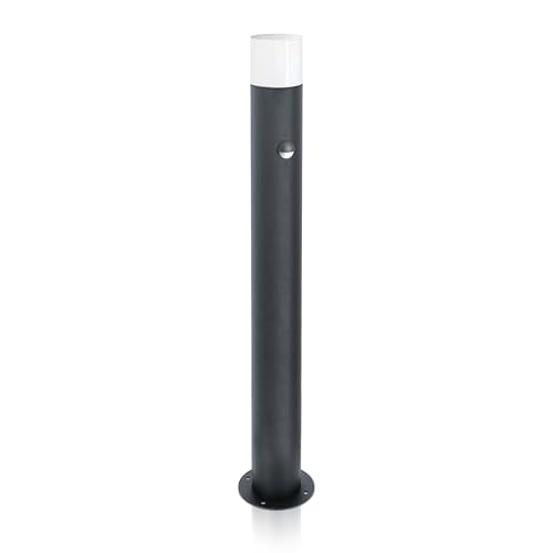 LED Universum - Wegeleuchte 80cm Rund Anthrazit mit Bewegungsmelder aus Aluguss Außenleuchte witterungsbeständig für LED Leuchtmittel E27 Gartenleuchte IP44 von LED Universum