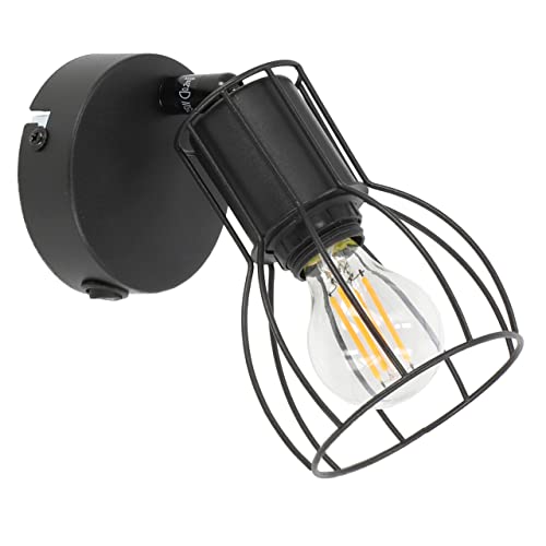 LED Universum - moderne Deckenleuchte oder Wandlampe KAFES in Retro Gitteroptik, E14 Fassung, Metall, Draht, Wohnzimmer Schlafzimmer Flur (1-flammig) von LED Universum