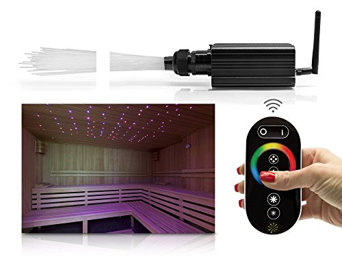 LWL-RGBW-Sternenhimmelset mit Funkfernbedienung und Netzteil mit 150 Lichtpunkten, 16W Lichtgenerator für Decken aller Art für Sauna und Pool von LED Universum