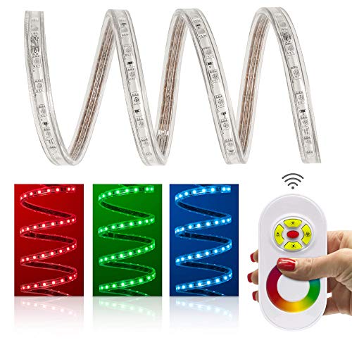 Professional 230V LED Streifen IP68 RGB 60 LED/m 5050 Funk-SET 30m von LED Universum