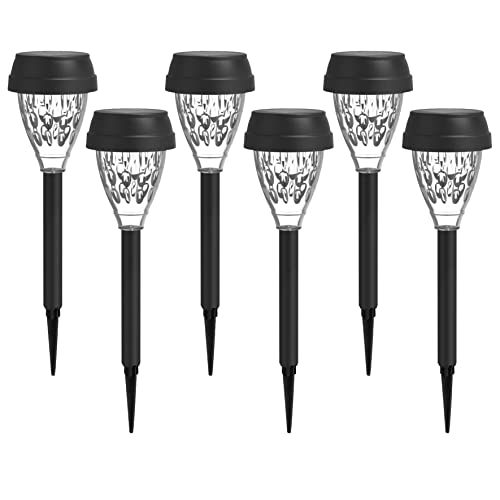 LED Universum Solarleuchten Set Garten Solar Gartenleuchte aus Kunststoff Edelstahl wasserdicht Solarlampen für Garten Solarleuchte Dekoration Licht für Außen (007-3055 tageslichtweiß, 6er Set) von LED Universum