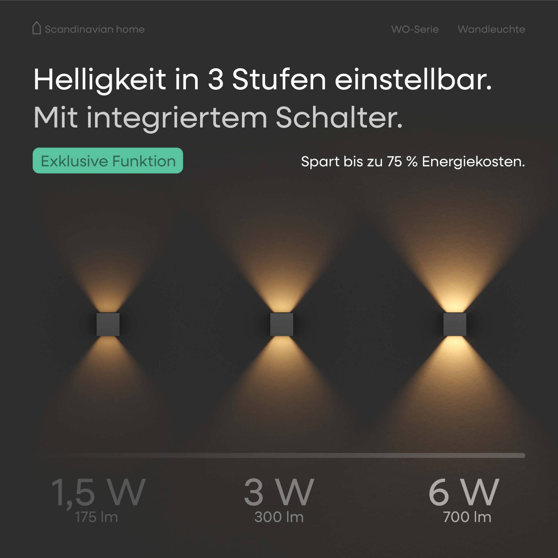 WOA1-1952-5696 von LED Wandleuchte Anthrazit I WO-Serie
