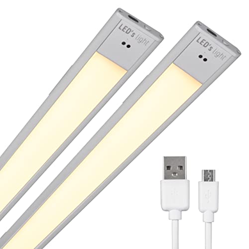 LED's light Unterbauleuchte 80cm Schrankleuchte 4W mit Sensor Akku USB-C dimmbar warmweiß neutralweiß kaltweiß Magnethalter - 2 Stück von LED's light