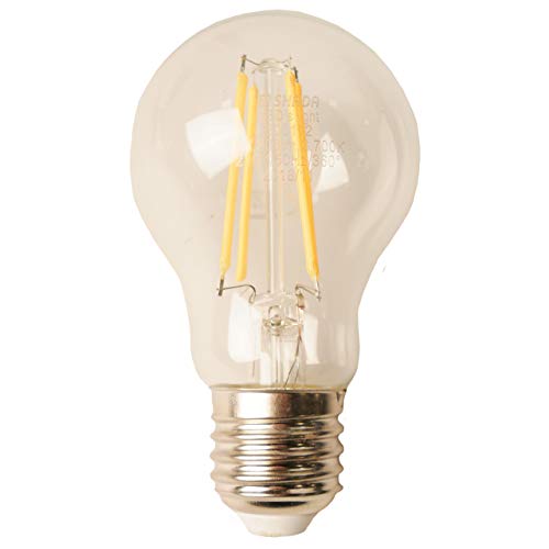 proventa® LED-Filament-Leuchtmittel Birne | E27 | 7 Watt (ersetzt 60 Watt) | 806 Lumen | 2.700 K warmweiß | 360° Abstrahlwinkel | Form A60 | Glas klar | Glühfaden | Fadenglühbirne von LED's light