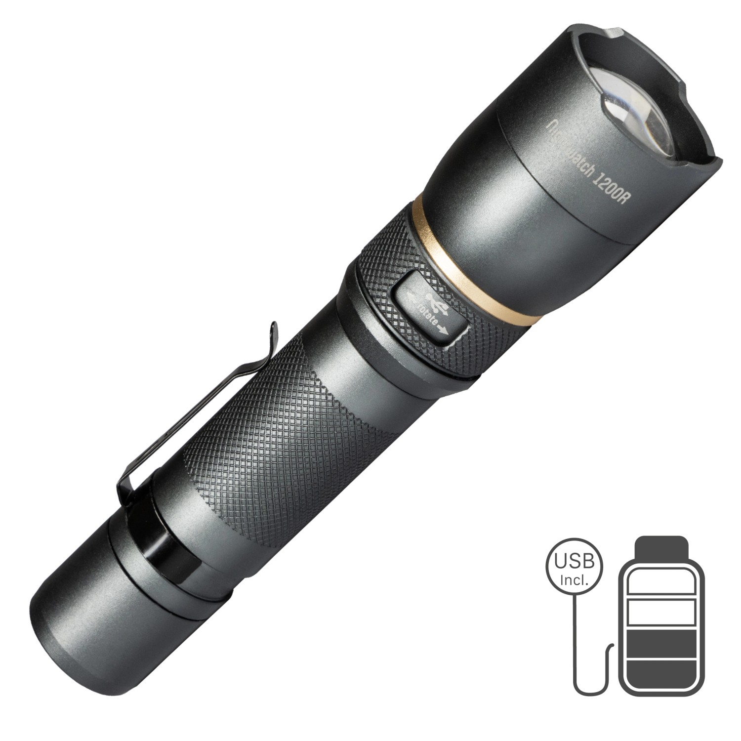 LED's Work Akku-Taschenlampe 1200lm 5000K IPX7 dimm- und zoombar LED's Work Akku-Taschenlampe 1200lm 5000K IPX7 dimm- und zoombar von LED's Work