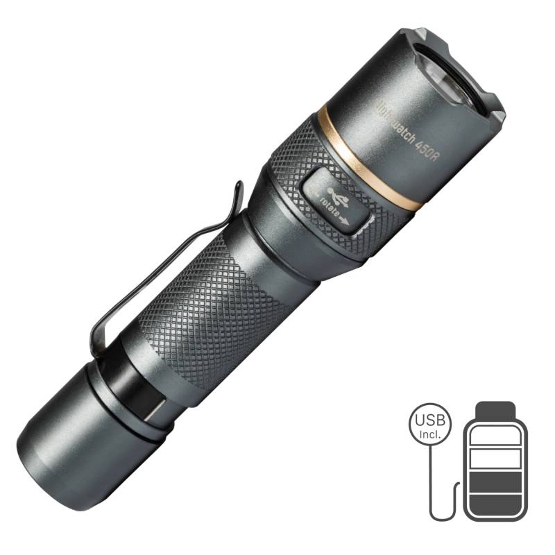 LED's Work Akku-Taschenlampe 450lm 5000K IPX7 dimm- und zoombar von LED's Work