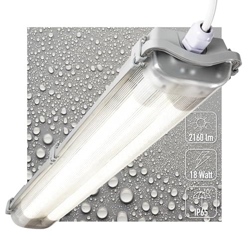 LED's light Basic 2400111_04 Feuchtraumleuchte mit LED-Röhren 60 cm 2x 9W neutralweiß IP65 von LED's light Basic
