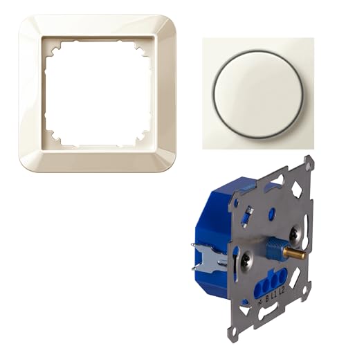 LED-Dimmer Universaldimmer 3-250W als Komplettset mit Merten 1-M weiß glänzend Phasenanschnitt und Phasenabschnitt von LED's light