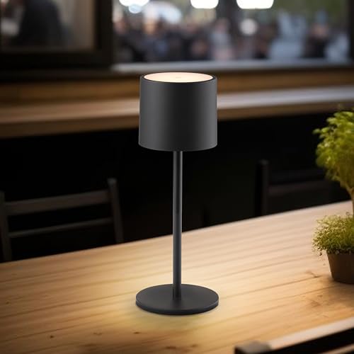 LED Akku Tischleuchte dimmbar Outdoor 3 Lichtfarben USB schwarz von LED's light