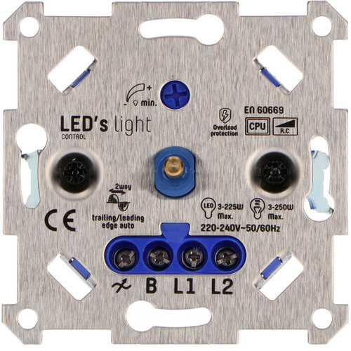 LED's light Dimmer, 240 V, 1,08 A, BxH: 8,4 x 8,4 cm - silberfarben von LED's light