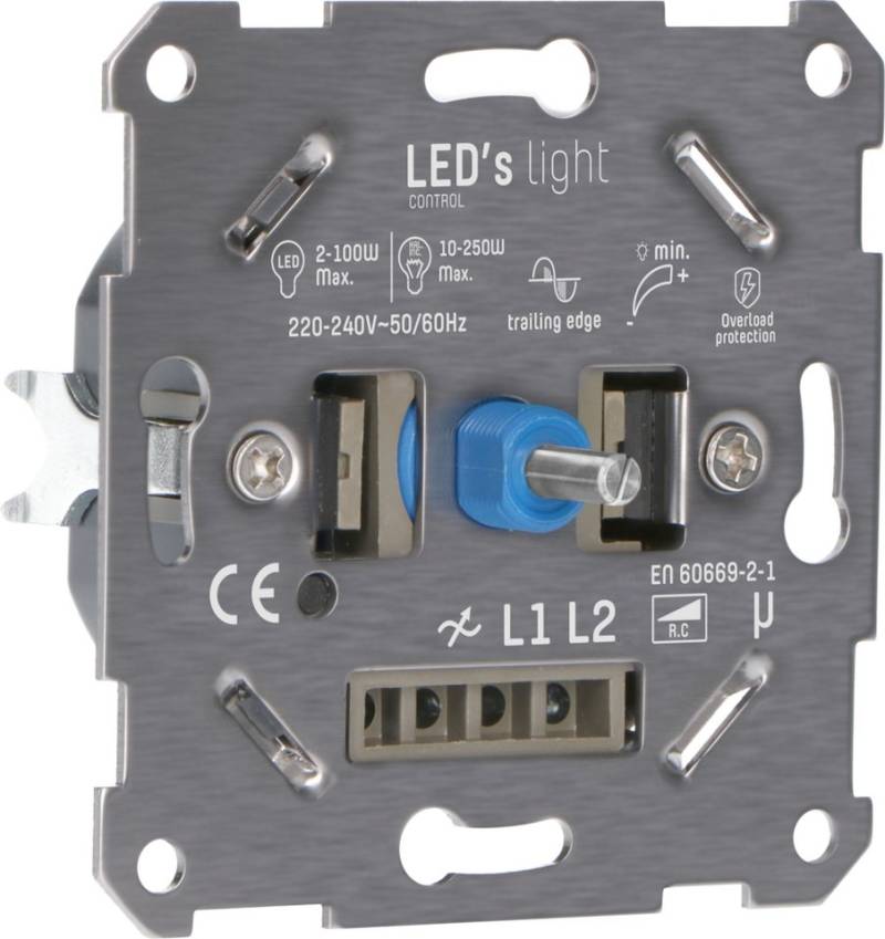 LED's light Drehdimmer 191011 LED-Dimmer, für LED 2-100W Halogen 10-250W Markenkompatibel von LED's light