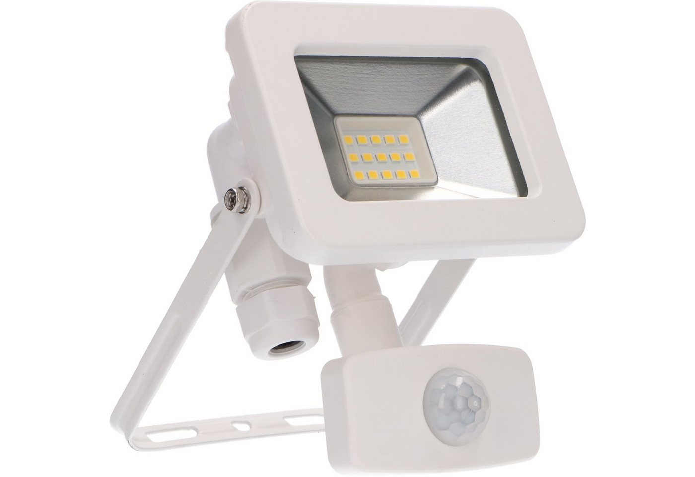 LED's light LED Flutlichtstrahler 0310711 LED-Außenstrahler, LED, mit Bewegungsmelder weiß 10 Watt neutralweiß IP44 von LED's light