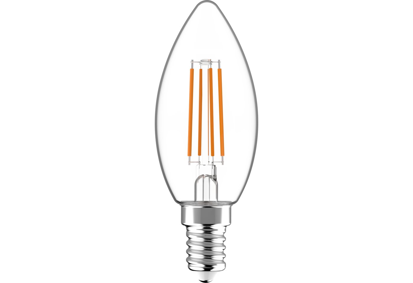 LED's light LED-Leuchtmittel 0620154 LED Kerze, E14, E14 dimmbar 4.5W warmweiß Klar C35 von LED's light