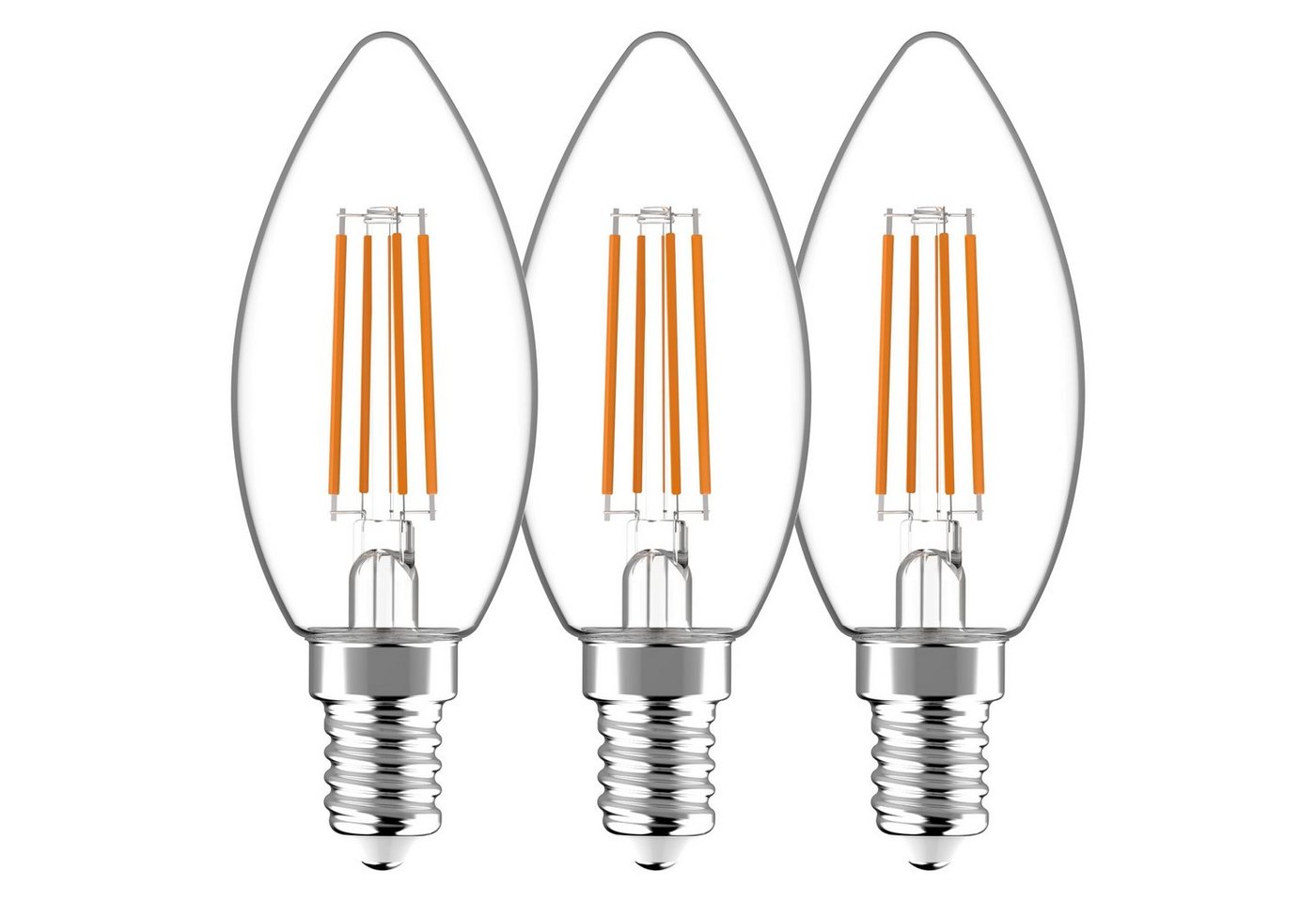 LED's light LED-Leuchtmittel 0620180 LED Kerze, E14, E14 4,5W warmweiß Klar C35 3-Pack von LED's light