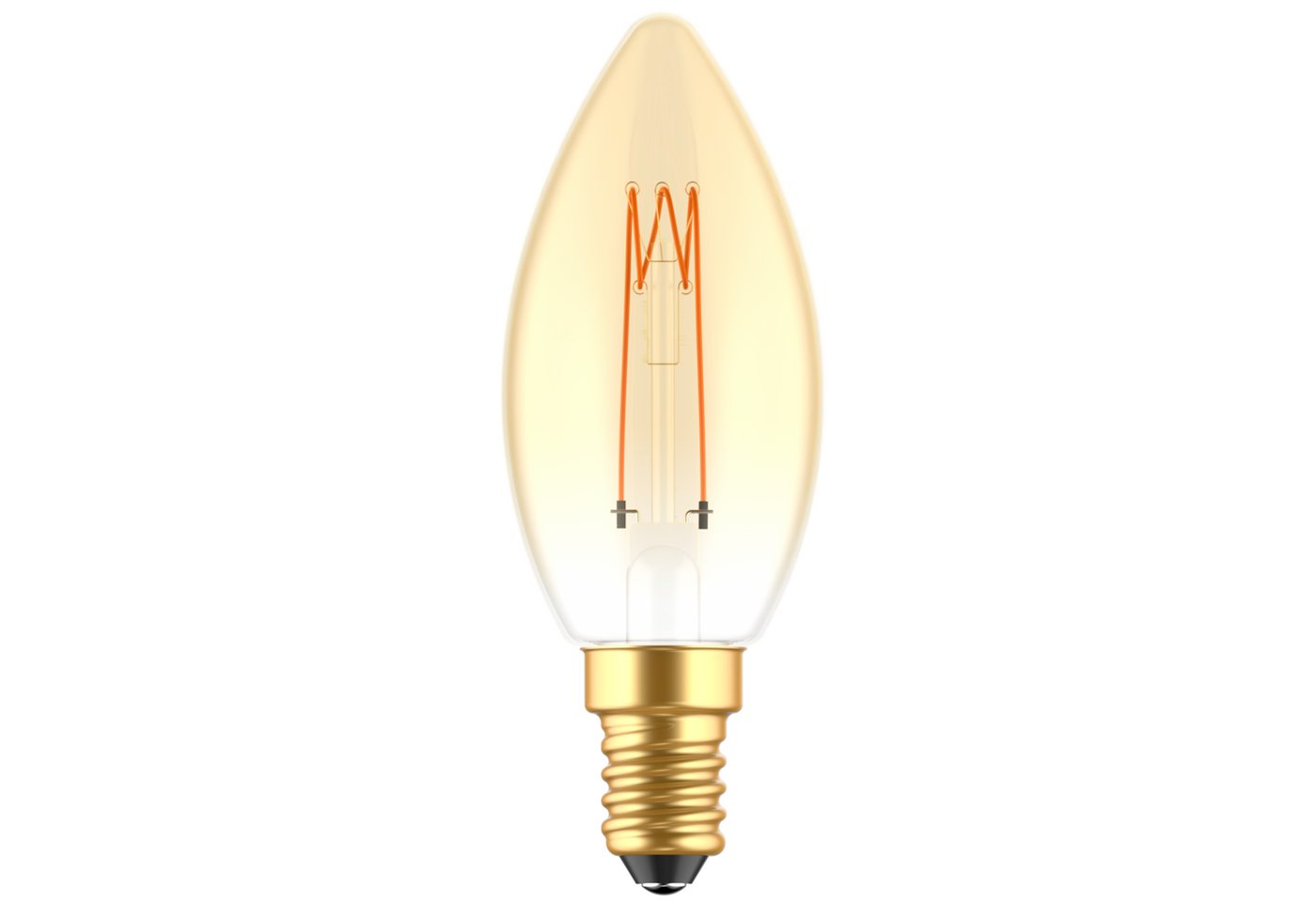 LED's light LED-Leuchtmittel 0620192 LED Kerze, E14, E14 dimmbar 2.5W extra-warmweiß Gold C35 von LED's light