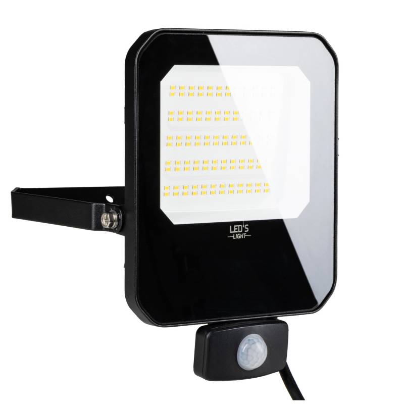 LED's light LED Wandstrahler 50W 7000lm 4000K IP65 IK05 Schwarz Sensor von LED`s light