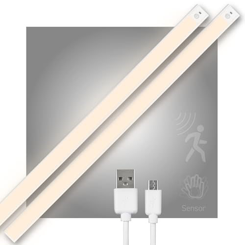 LED's light Unterbauleuchte 80cm Schrankleuchte 4W mit Bewegungssensor Winksensor Akku USB-C dimmbar CCT warmweiß neutralweiß kaltweiß Magnethalter - 2 Stück LED's light Unterbauleuchte 80cm Schrankleuchte 4W mit Bewegungssensor Winksensor Akku USB-C dimmbar CCT warmweiß neutralweiß kaltweiß Magnethalter - 2 Stück von LED's light