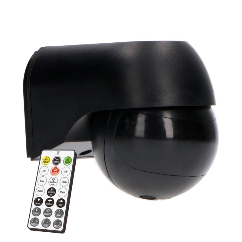 LED's light Wandsensor PIR 180° IP54 Schwarz Fernbedienung von LED`s light