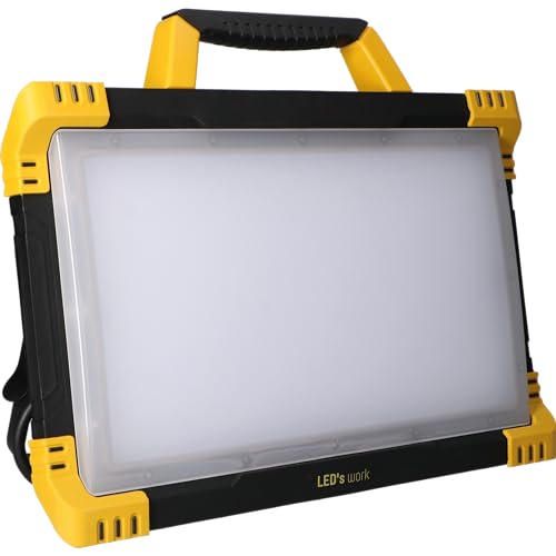 LED's work 0300832 LED-Baustrahler mit zwei Steckdosen 80W neutralweiß IK08 3m Zuleitung IP54 von LED's work
