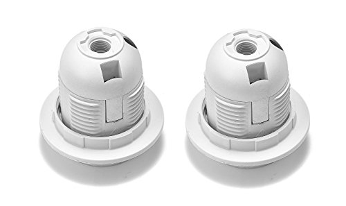 2 Stück LEDmich ® E27 Fassung inkl. je 2x Ring/Schraubring Ø 40mm 60mm Länge Sockel Einbau Lamepensockel (E27) von LED24.cc