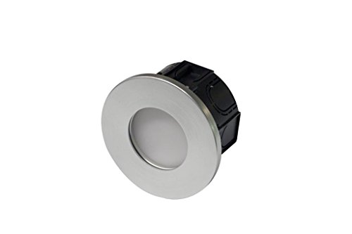 3w dimmbar LED Wandleuchte Einbauleuchte für 68 / 60mm ISO Unterputzdose Leuchte/Hohlwanddose Stiegenbeleuchtung Unterputz Deckenleuchte Lampe Triac dimmer (Alu Silber) von LED24.cc