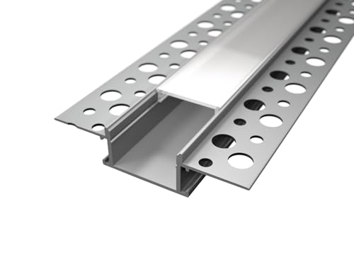 3x 200cm (6m) LED Alu Unterputz Trockenbau Profil Z6114 inkl. Abdeckung Opal matt 2000mm LED Schiene von LED24.cc