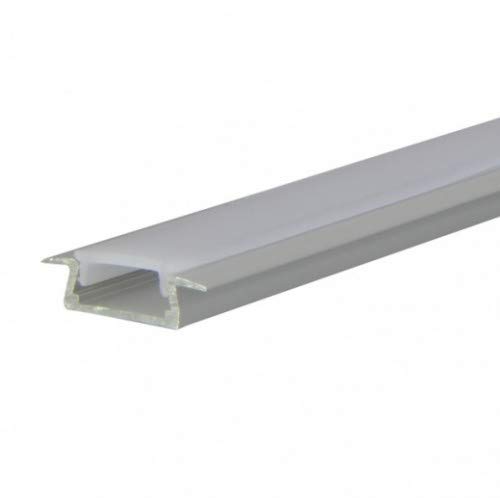 4x 200cm (8m) Alu Profil für LED Streifen inkl. Opal Abdeckung milchig (einbau t seicht) von LED24.cc