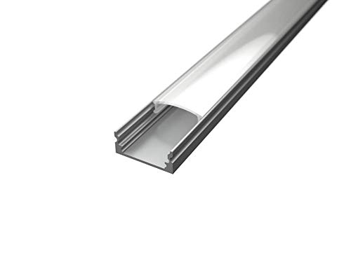 4x 200cm (8m) Alu Profil für LED Streifen inkl. Opal Abdeckung milchig (standard 1) von LED24.cc