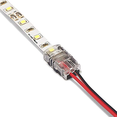lsc0073 3 Stück professionelle SMD LED Streifen Verbinder - Kabelverbinder 8mm 2 PIN ohne Löten (IP20 innen zu Kabel, 8mm SMD 2 PIN) von LED24.cc