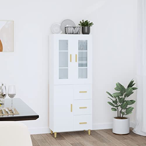 LEDAMP Möbel, Schränke, Highboard, weiß, 69,5 x 34 x 180 cm, Holzwerkstoff, Aufbewahrung, Buffets von LEDAMP
