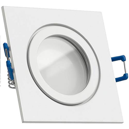 LEDANDO IP44 LED Einbaustrahler Set Weiß mit LED GU5.3 / MR16 Markenstrahler 5W - warmweiss - Feuchtraum/Badezimmer - LED Spot 5 Watt - Spritzwasserschutz von LEDANDO
