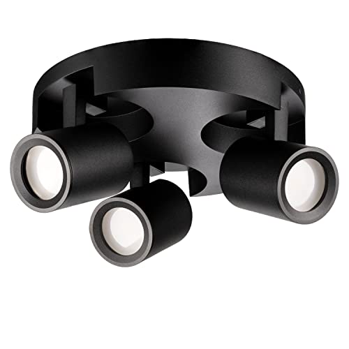 LEDANDO LED Deckenleuchte Nirual 3-flammig - schwarz - GU10 tauschbar - Spotleuchte- Spots - Deckenspot - Deckenstrahler - 3er von LEDANDO