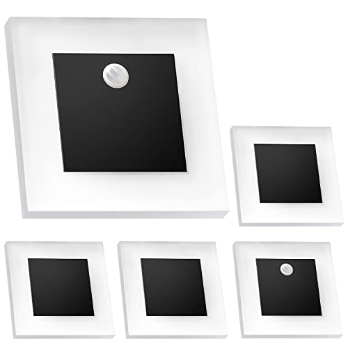 LEDANDO Set LED Treppenbeleuchtung Neutralweiß 4000K inklusive zwei Einheiten mit Bewegungsmelder und 15W Trafo - schwarz, Set:5er Set inkl. 2 x Sensor von LEDANDO