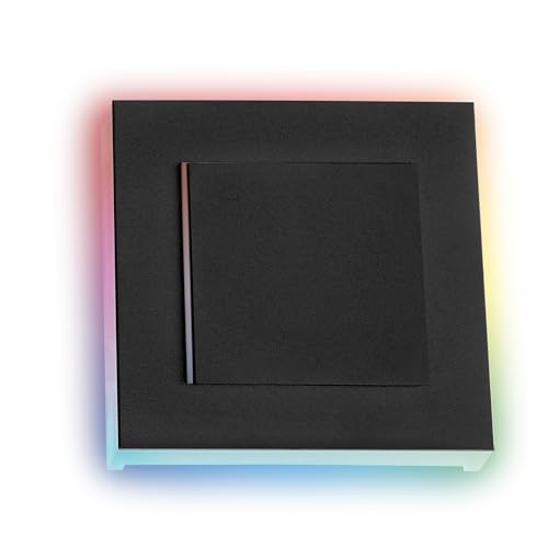 LEDANDO RGB LED Treppenbeleuchtung DUPLEX schwarz anthrazit eckig - Schalterdoseneinbau 60/68mm - 11 Farben + Kaltweiß + dimmbar von LEDANDO
