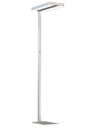 LEDAXO SL-03-60-R, LED-Büro-Stehleuchte, Aluminium, 60 Watt, Silber Pulverbeschichtet, 61 x 28 x 195 cm [Energieklasse A+] von LEDAXO