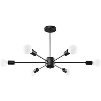 Ledbox - Sollux Lighting Lango Multi Arm Semi Flush Deckenleuchte, Schwarz, 6x E27 Ledbox - Sollux Lighting Lango Multi Arm Semi Flush Deckenleuchte, Schwarz, 6x E27 von LEDBOX