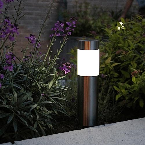 LEDChampion Solar LED Gartenleuchte mit Erdspieß | Wegeleuchte aus Edelstahl und solarbetrieben | warmweiße Lichtfarbe | 18cm Erdspieß | Set von 4 Stück von LEDChampion