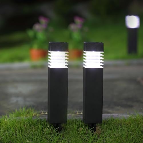 LEDChampion Solar LED Wegbeleuchtung | Bodenleuchte mit Erdspieß | warmweißes Licht 3000 Kelvin | Modernes Design | Inkl. Ein- & Ausschalter | 2er Set von LEDChampion