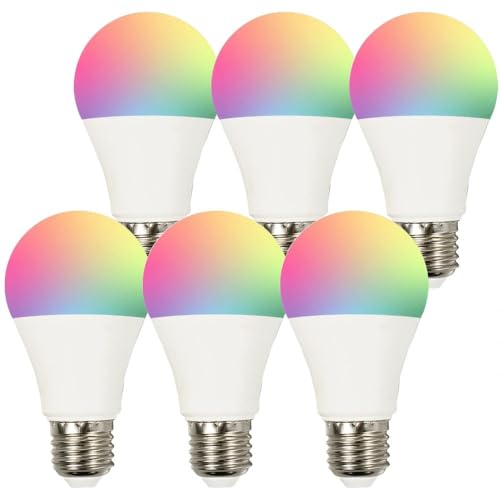 Zigbee Smart LED Lampe RGBWW | Zigbee E27 RGBWW 9W | Dimmbar | RGB + Warm- und Kaltweiß 2700-6500K | 806 Lm Lichtleistung | 6 Stück von LEDChampion
