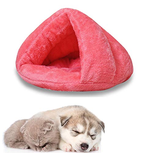 Hundehöhle Kleine Hunde Katzenhöhle Kätzchenbett Luxus Hundebett Flauschiges Hundebett Günstige Hundebetten Haustierhöhle Hundeschlafsäcke pink,Small von LEDDP