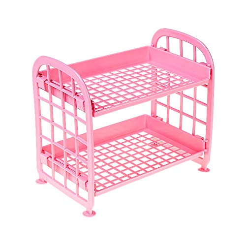 LEDDP Duschablage Zum HäNgen Shower Shelf Doppelschicht Organizer Bad Eckregal KüChe Plastik Aufbewahrung Bad Bunt Regal Badezimmer for Bad Und KüChe pink von LEDDP