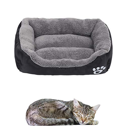 LEDDP HundeköRbchen Hundebetten Hundebett Kleine Hunde Hundebett Waschbar Hundebett Flauschig KatzenköRbchen Katzen Kissen Katzen Schlafplatz for Haustier Katze Black,Small von LEDDP