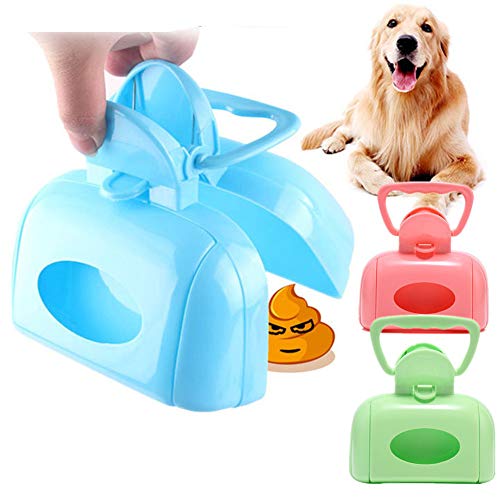 LEDDP Hundekotschaufel Hundekotbeutel Hund Poo Bin Dog Poo Picker Upper Pooper Scooper mit Griff Pet Waste Scoop Automatischer Pooper Scooper pink von LEDDP