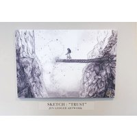 Trust Kleine | 5 "x 7 " Leinwand Druck | Skizze Von Jen Ledger von LEDGERARTWORK