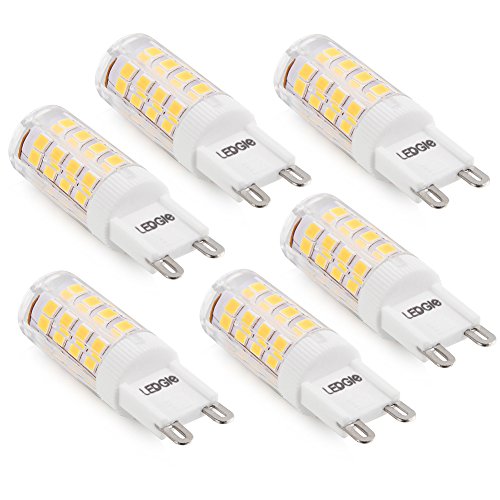 LEDGLE 5W G9 LED Lampen Warm Weiß ersetzt 50W Halogenlampen 360° Abstrahlwinkel 6er Pack LED Birnen von LEDGLE